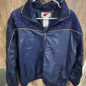 Vintage 80s active frontier windbreaker blue velvet, gold